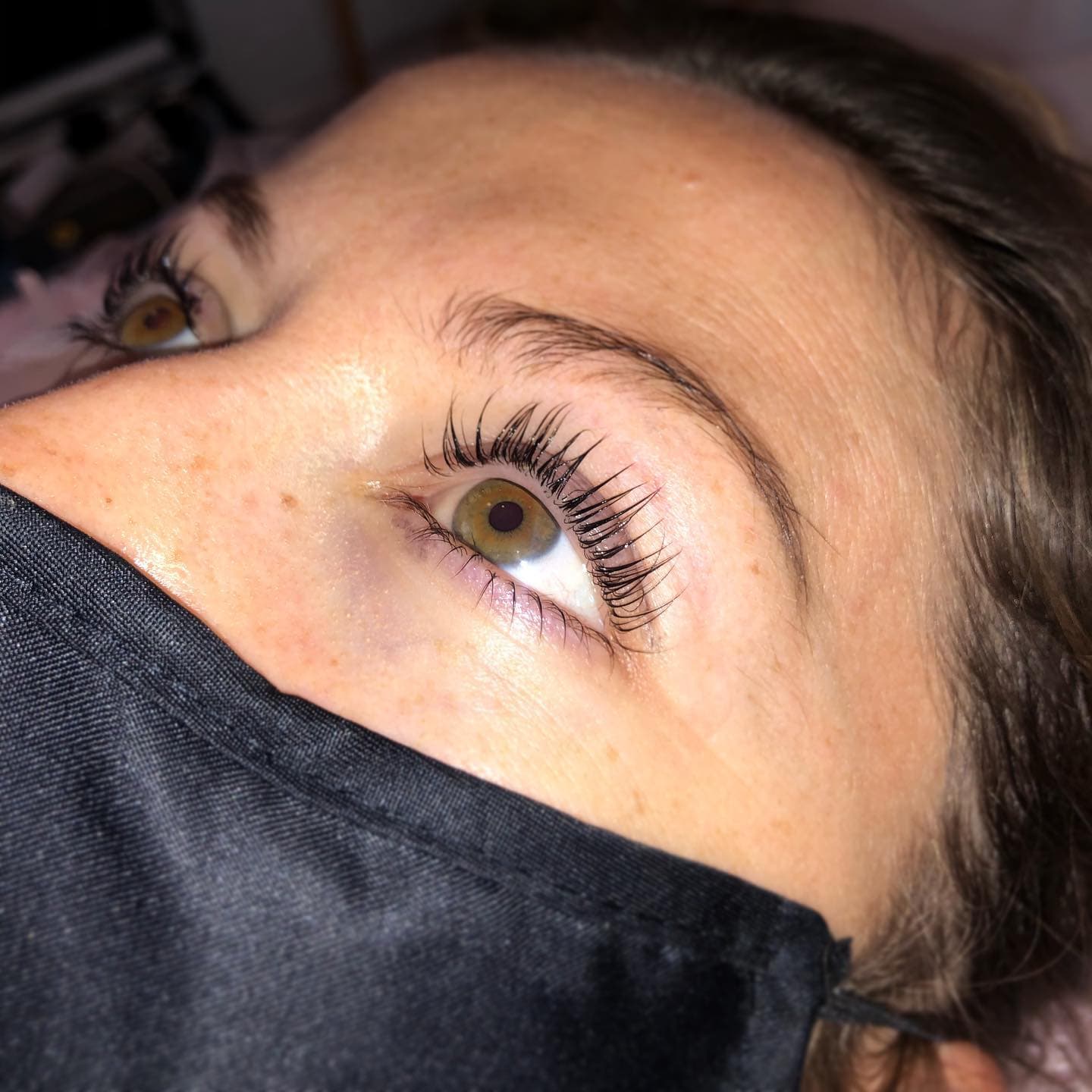 LVL lash lift and tint on long natural lashes
